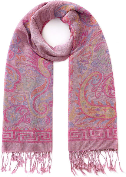 Umjetnost Womens Soft Silky Pashmina Rave Scarf Paisley Pattern Pashmina Shawl Wrap with Fringes