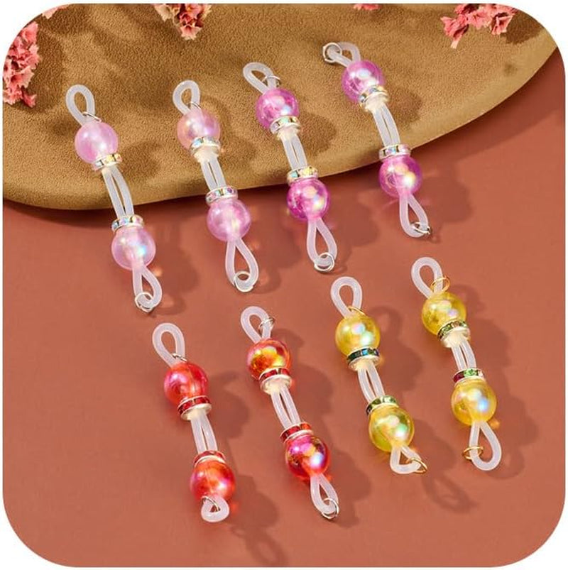 DJCIW 4 Pairs Handmade Fake Nipple Rings,Adjustable Nipple Nooses with 8Mm Silicone Multicolor Beads and Barbells,Non-Piercing Faux Nipple Piercing Comfortable Everyday Wear Cute Body Jewelry