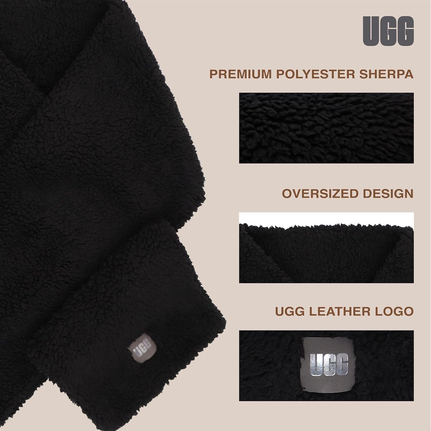 UGG Womens Sherpa Oversized Scarf