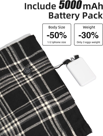 Heated Scarf for Women and Men with Portable Rechargeable Battery, Electric Neck Scarf for Cold Weather Winter