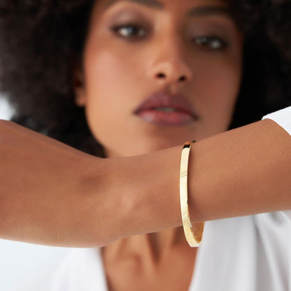 Gold Bangle Bracelets for Women, Trendy Dainty 14K Gold Plated Oval Bangles Stocking Stuffers for Women, Stackable Friendship Bracelets Love Bangle Christmas Birthday Gifts