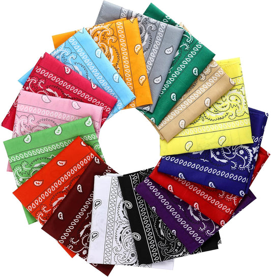16Pcs Bandanas Multi-Purpose Party Outdoor Favor Scarf Headband Handkerchiefs for Women Men Boy Girls