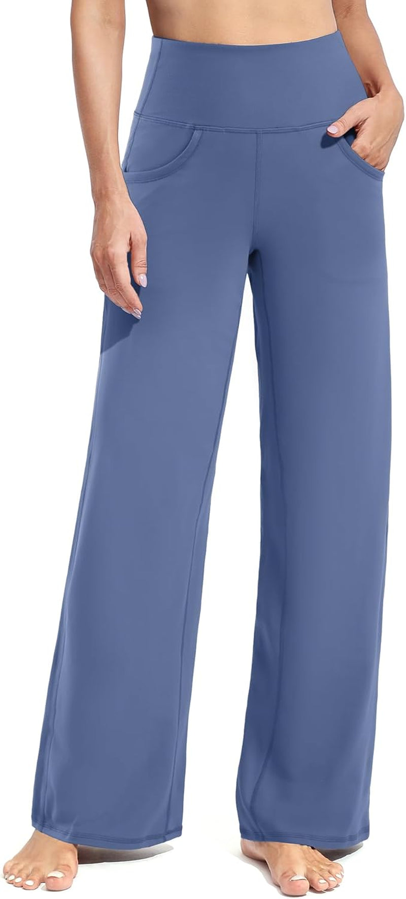 Promover Wide Leg Pants Woman Yoga Pants with Pockets Stretch Loose Casual Lounge Sweatpants Petite/Regular/Tall