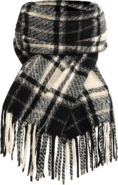 Winter Scarf for Women, Fashion Long Plaid Shawls Big Grid Winter Warm Lattice Large Scarf