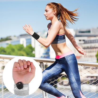 Black and gray zipper wristbands for running and walking