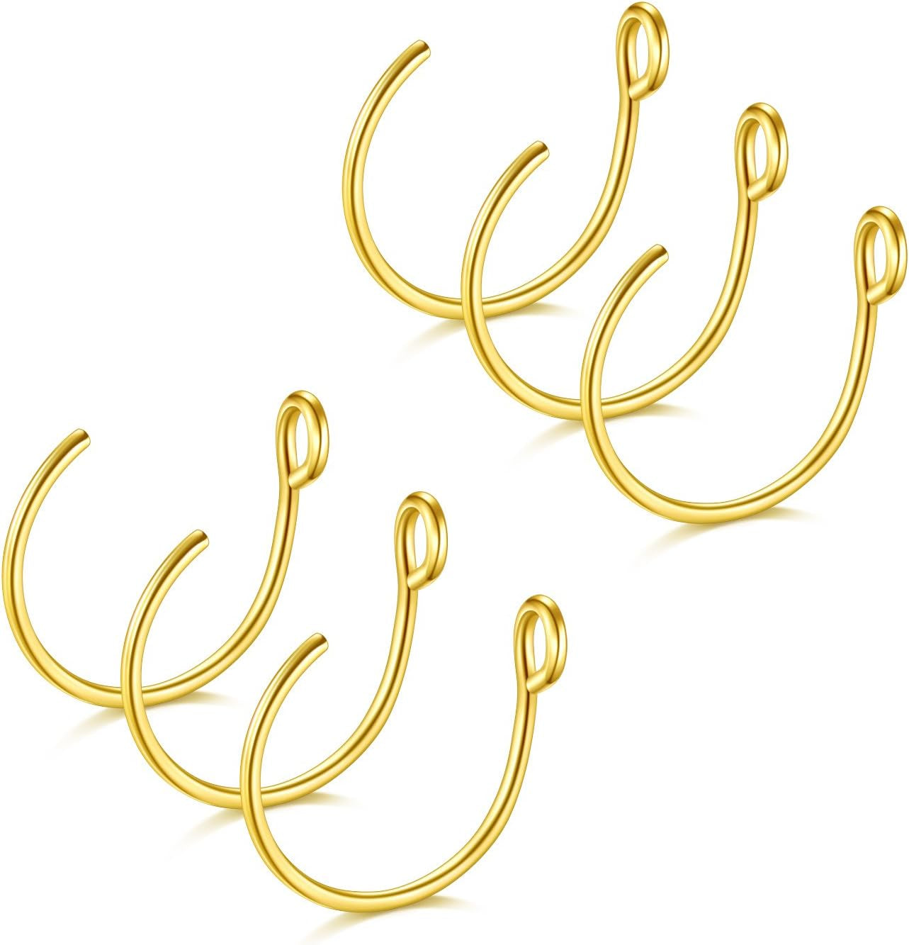 D.Bella 20G Fake Piercing Jewelry Hoop for Faux Lip Septum Nose Ring Set,8Mm