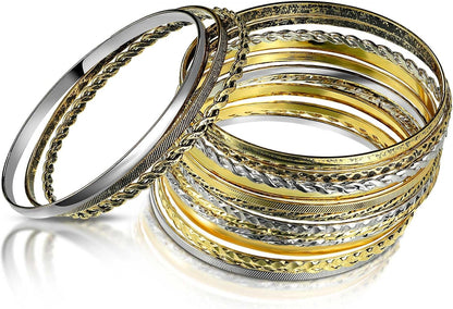 Individual vintage bangle styles from the sixteen-piece set