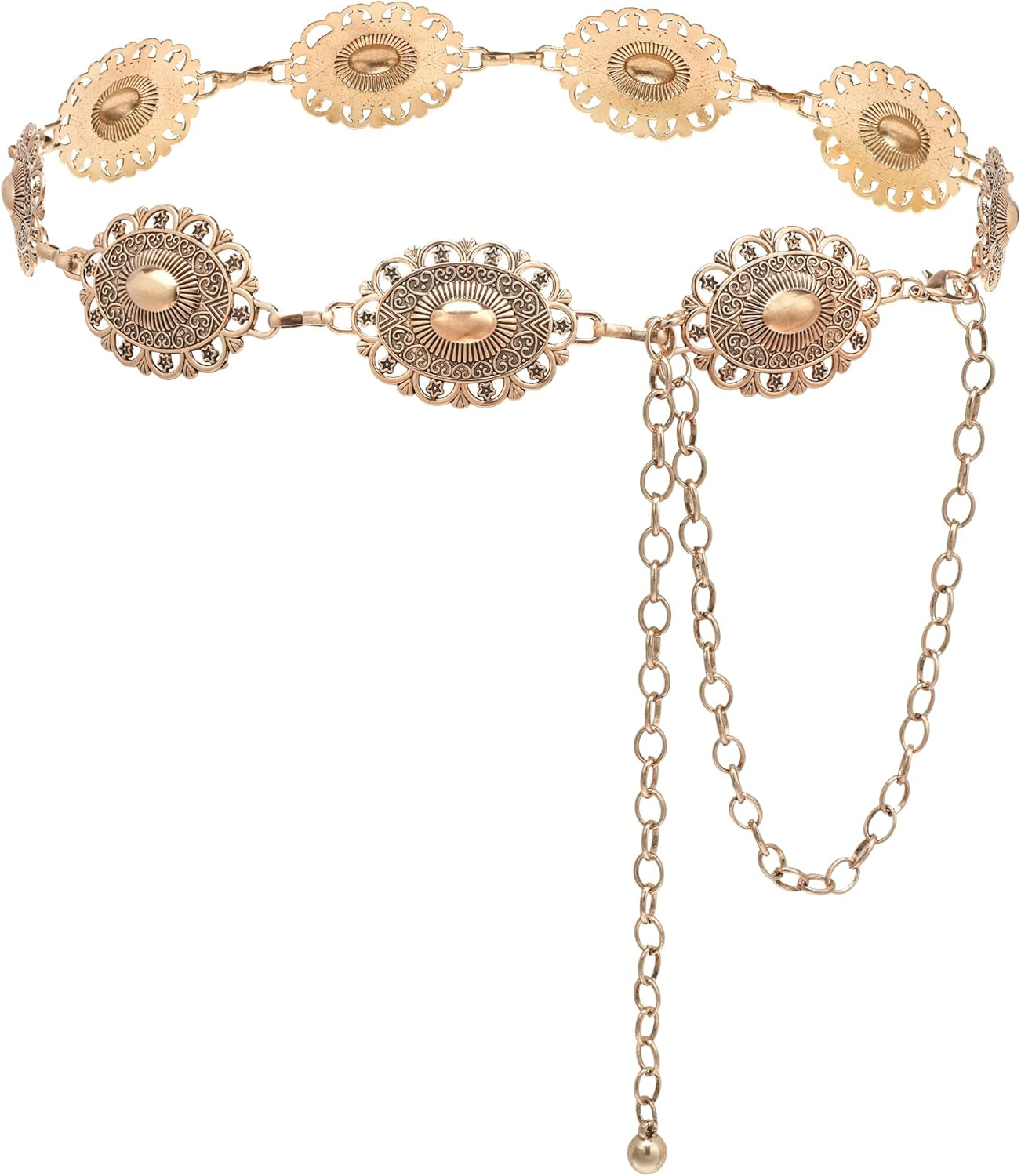 NEOREAL Metal Waist Chain Retro Fashion Body Belly Belt Gold Silver Belts Jewelry Accessories for Women Girls