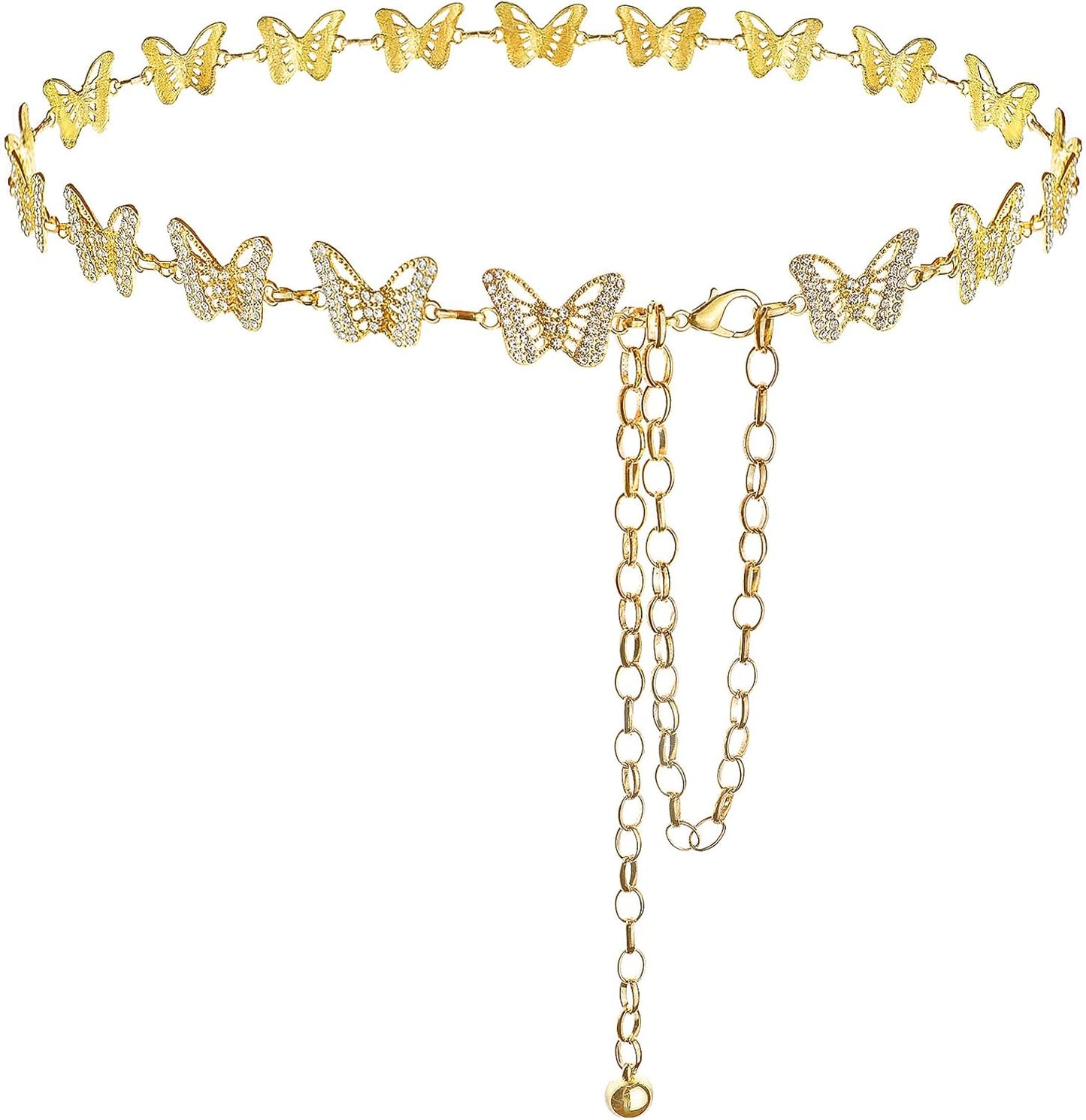 Suyi Chain Belts for Women Rhinestone Waist Chain for Dress