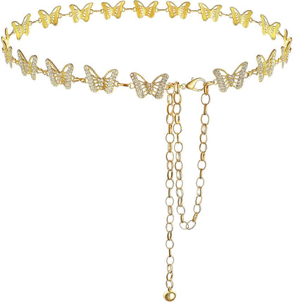 Suyi Chain Belts for Women Rhinestone Waist Chain for Dress