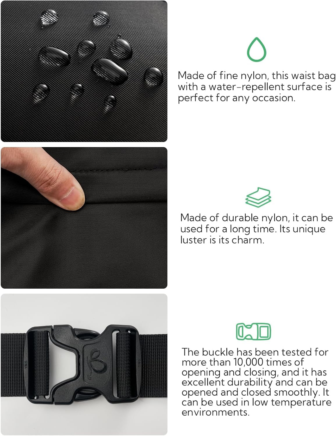 Interior pocket organization of WATERFLY crossbody waist bag for travel