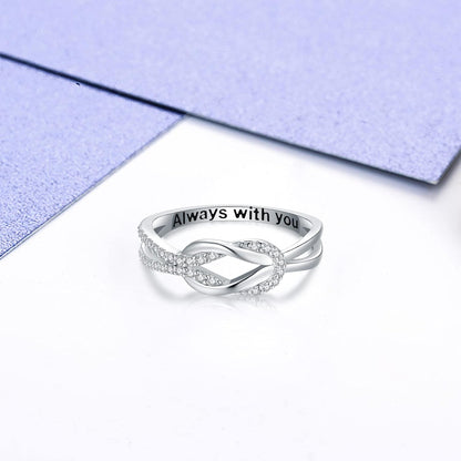 925 Sterling Silver Love Knot Ring for Mother and Daughter Square Knot Ring for Couple Friendship Kont Rings Mother'S Day Birthday Valentine'S Day Christmas Jewelry Gifts for Women