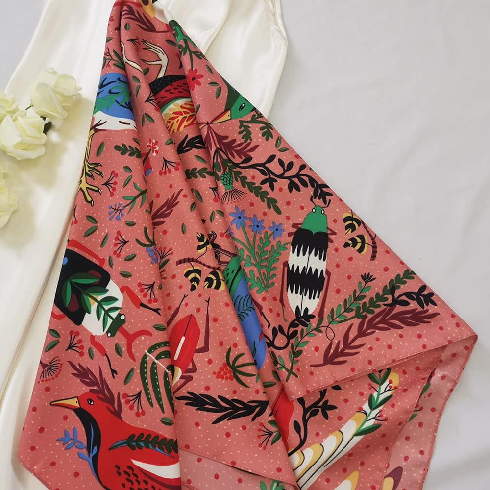 Julunar Silk like Head Scarf for Women - Satin Large Hair Scarves - 35" Square Silk Hair Wrap for Sleeping with Gift Packed