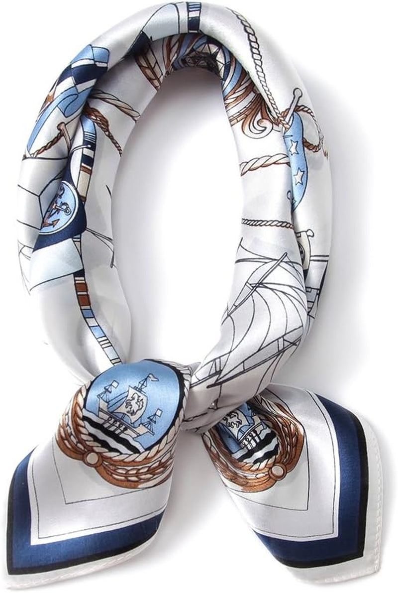 ANDANTINO 100% Mulberry Silk Square Scarf for Hair-25.6" X25.6'' Women Men Natural Silk Neckerchief Digital Printed Headscarf