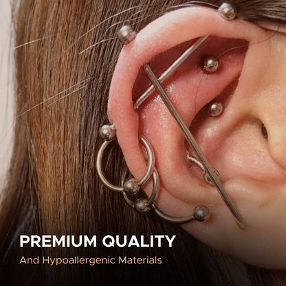 Bodyj4You 156PC Body Piercing Kit - 14G 16G 18G 20G - Belly Ring Nose Septum Tragus Ear Cartilage Industrial - Horseshoe Ring Hoop Barbell Stud Spike - Random Mix Jewelry