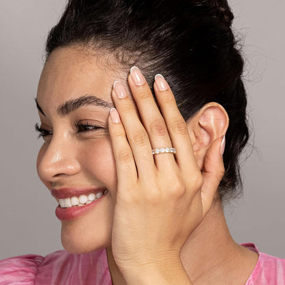 PAVOI 14K Gold Plated Cubic Zirconia Love Rings - 4Mm Stackable for Women