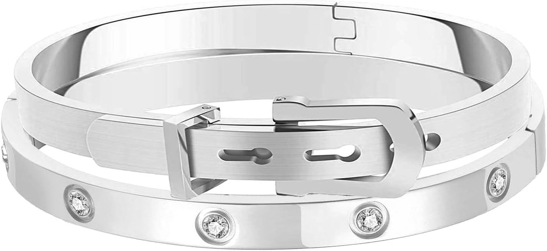 14K Gold Plated Bracelet Set for Women Love Friendship Bangle with Cubic Zirconia Stones Stainless Steel Bracelet Best Gifts for Women