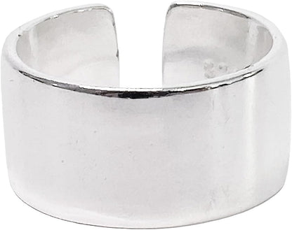 Handmade Vintage 925 Sterling Silver Wide Band Rings for Women/Men,Adjustable Thumb Finger Ring
