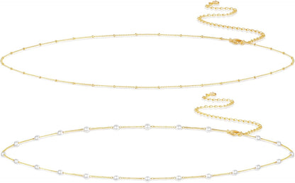 14K Gold Plated Body Chains Dainty Boho Layered Beach Waist Chain Adjustable Bikini Belly Chain Jewelry Accessories for Women Sexy