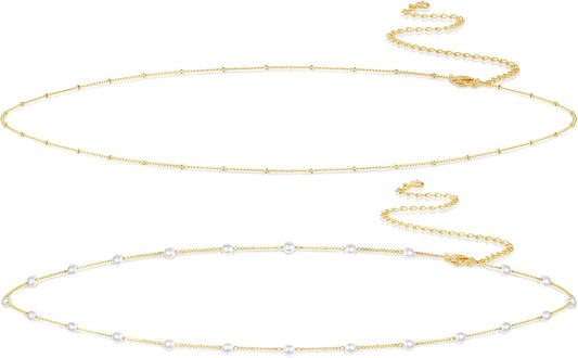 14K Gold Plated Body Chains Dainty Boho Layered Beach Waist Chain Adjustable Bikini Belly Chain Jewelry Accessories for Women Sexy