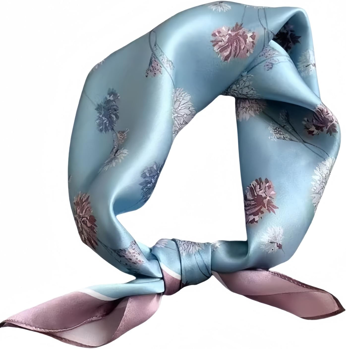 MINIDORA Satin Scarves for Women 27.5 × 27.5 Inches Medium Square Elegant Silk Feeling Head Scarf