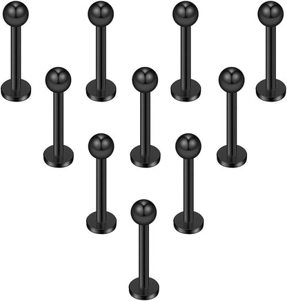 Ruifan 16G 316L Stainless Steel 3Mm Ball Labret Monroe Lip Ring Tragus Helix Cartilage Earring Stud Barbell Bar Length 6Mm 8Mm 10Mm 12Mm Body Piercing Jewelry