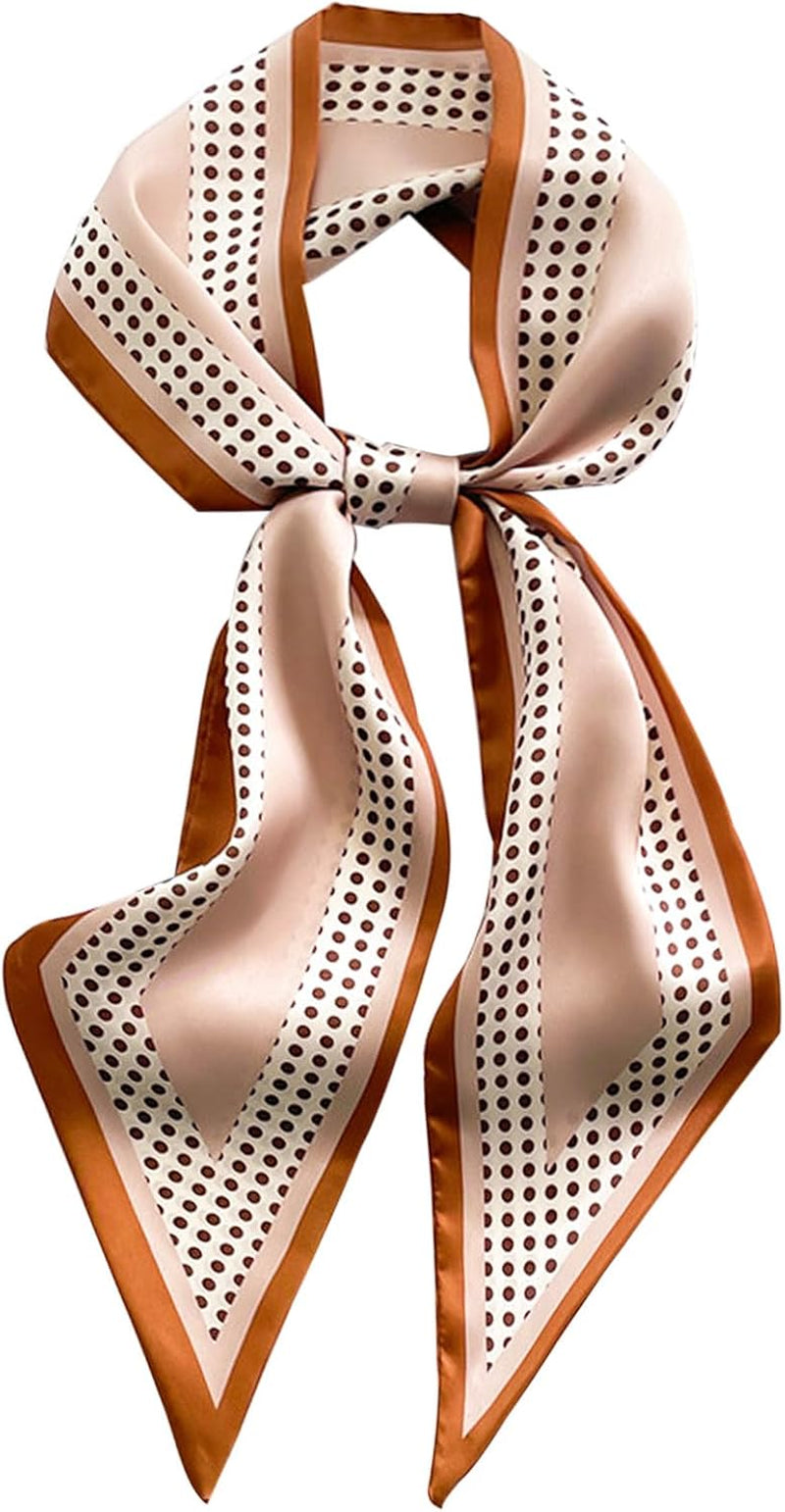 Head Scarf Hair Neck Scarves for Women Purse Bag Scarfs for Handbags Silky Long Thin Satin Headscarf Fashion