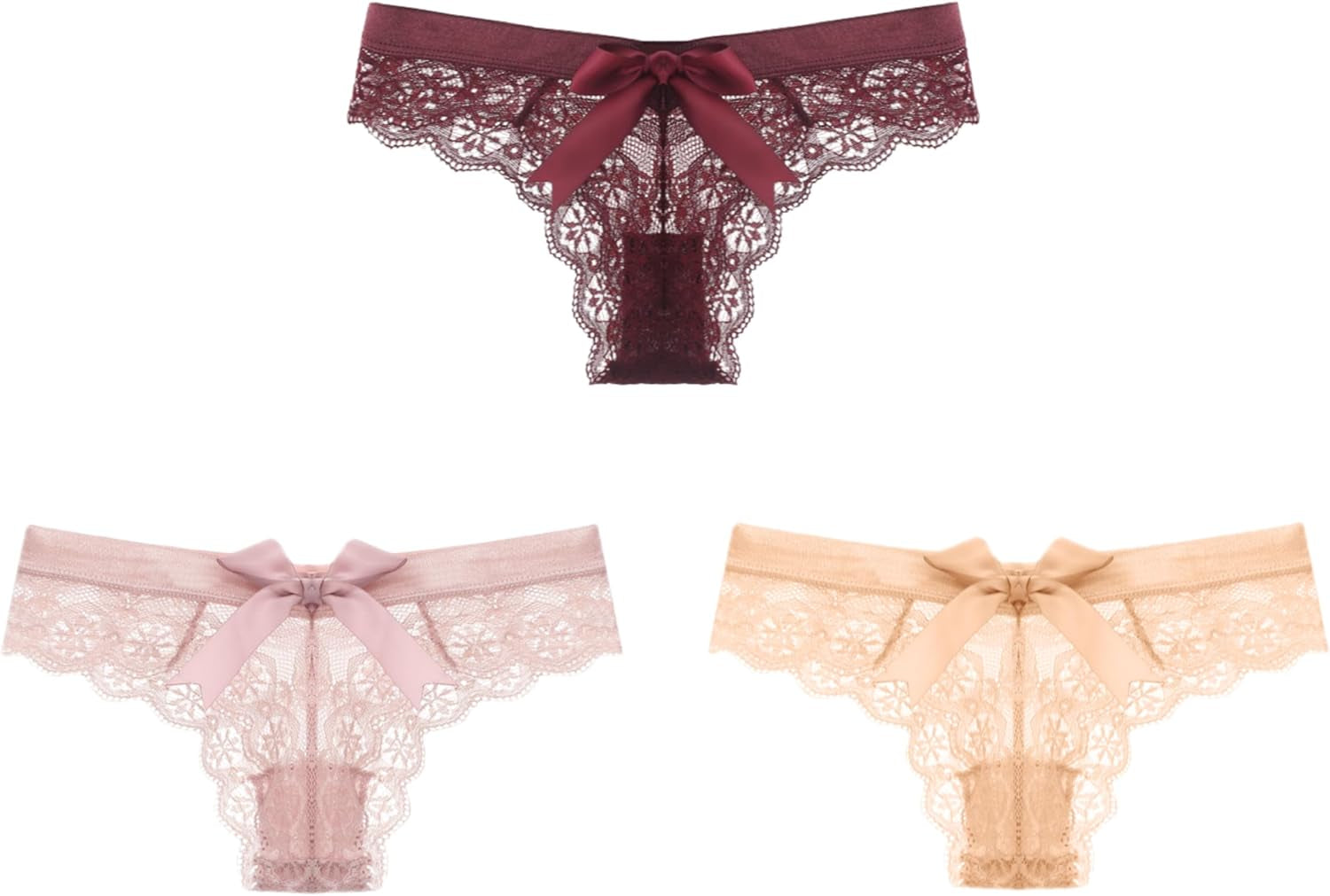 Low-rise lace tangas thong panties all-day comfort