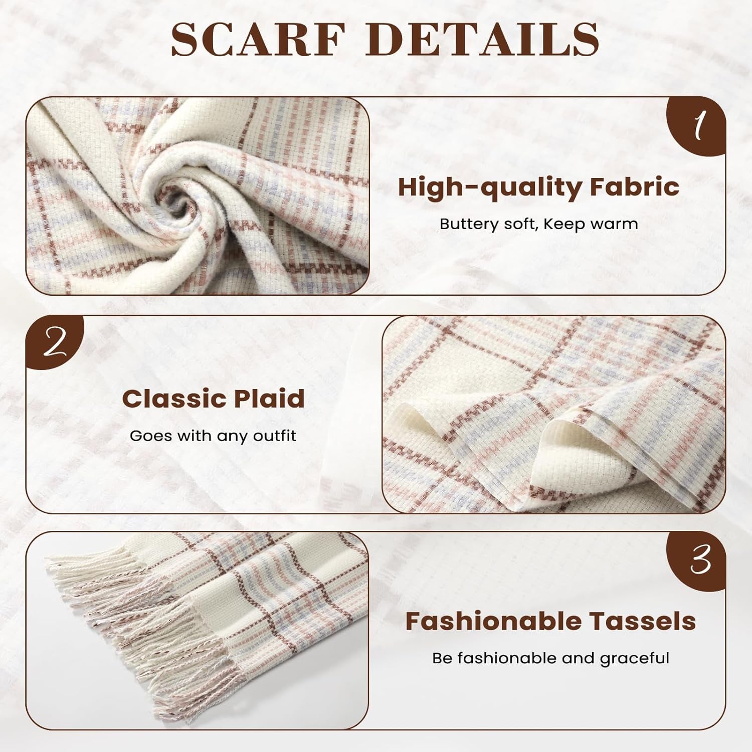 Clothirily Women'S Winter Scarf - Warm Pashmina Shawls and Wraps for Evening Dress Winter Fashion Scarves Ladies Gifts