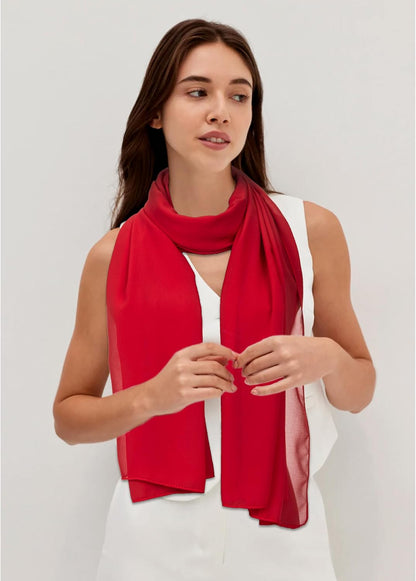 Women Lightweight Chiffon Scarf Breathable Solid Color Long Fashion Scarves Sun-Proof Shawls Wrap