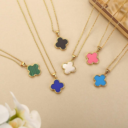 Four Leaf Clover Necklace for Women, Double Sided Mother of Pearl Pendant, Adjustable Chain, Dainty Gold Necklace, Elegant Necklaces for Women Jewelry Gifts