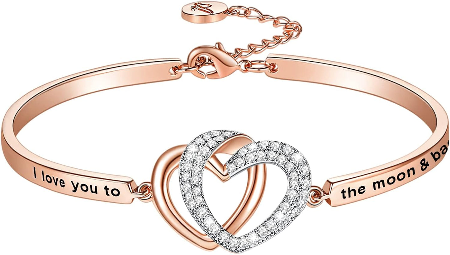 Engraved love message bangle for anniversary gift
