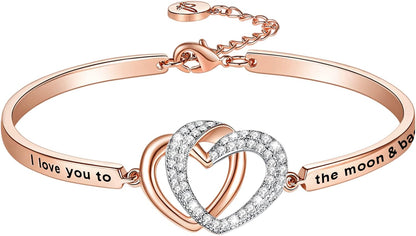 Engraved love message bangle for anniversary gift