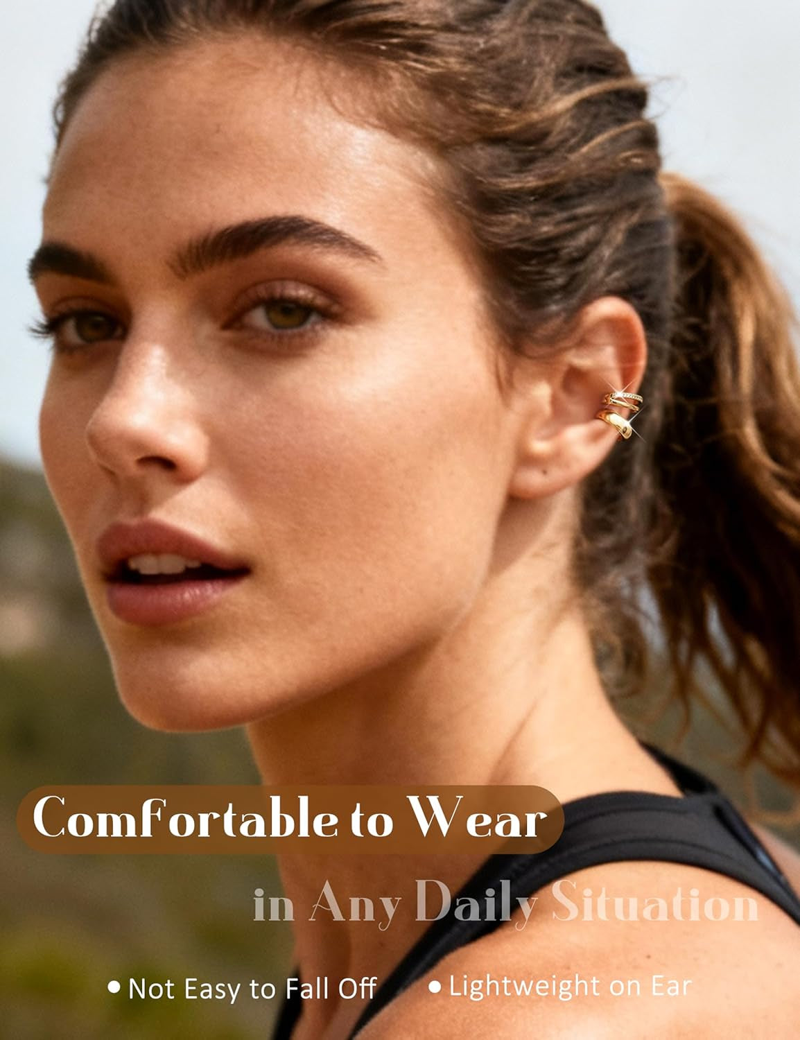 9PCS Ear Cuffs Earrings for Women Non Piercing 14K Gold Plated - Hypoallergenic Adjustable Ear Cuffs Trendy Non Tarnish Clip on Cartilage Fake Earring Stacks Wrap Jewelry