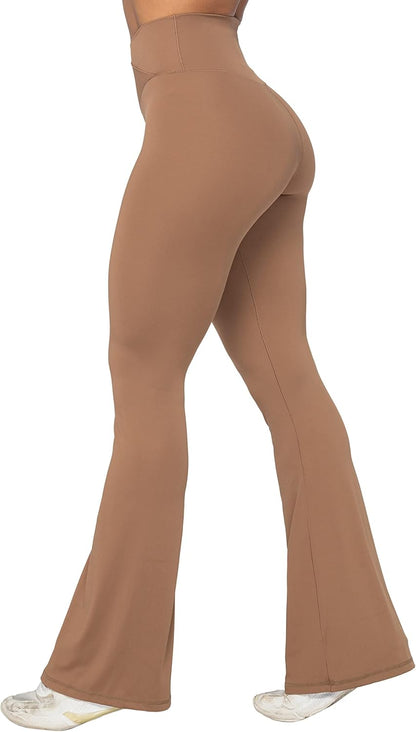 Sunzel Flare Leggings, Crossover Yoga Pants with Tummy Control, High-Waisted and Wide Leg