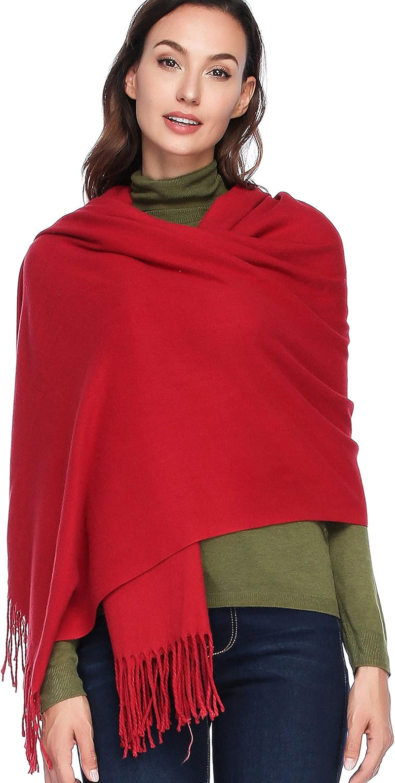 HOYAYO Extra Large Thick Pashmina Shawl Wraps - Wool Soft Winter Warm Scarves Travel Blanket for Women
