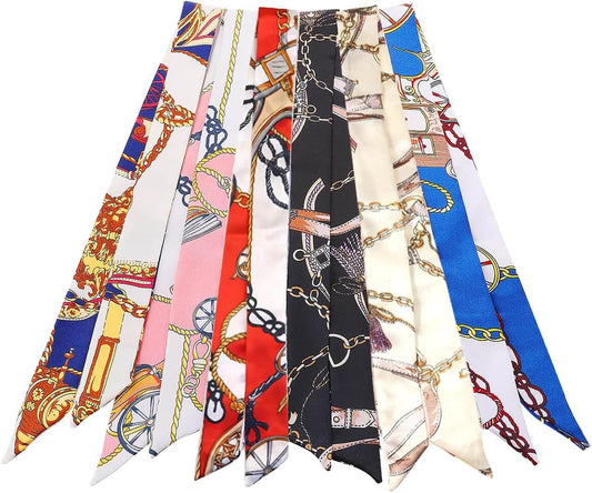 6 Pack Scarf Bags for Women - Narrow Scarf Hair & Neck Scarves - Fashion Gifts