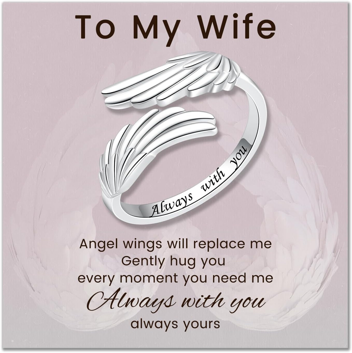 YLT 925 Sterling Silver Feather Angel Wings Ring Adjustable Dainty Wrap Open Thumb Rings for Women