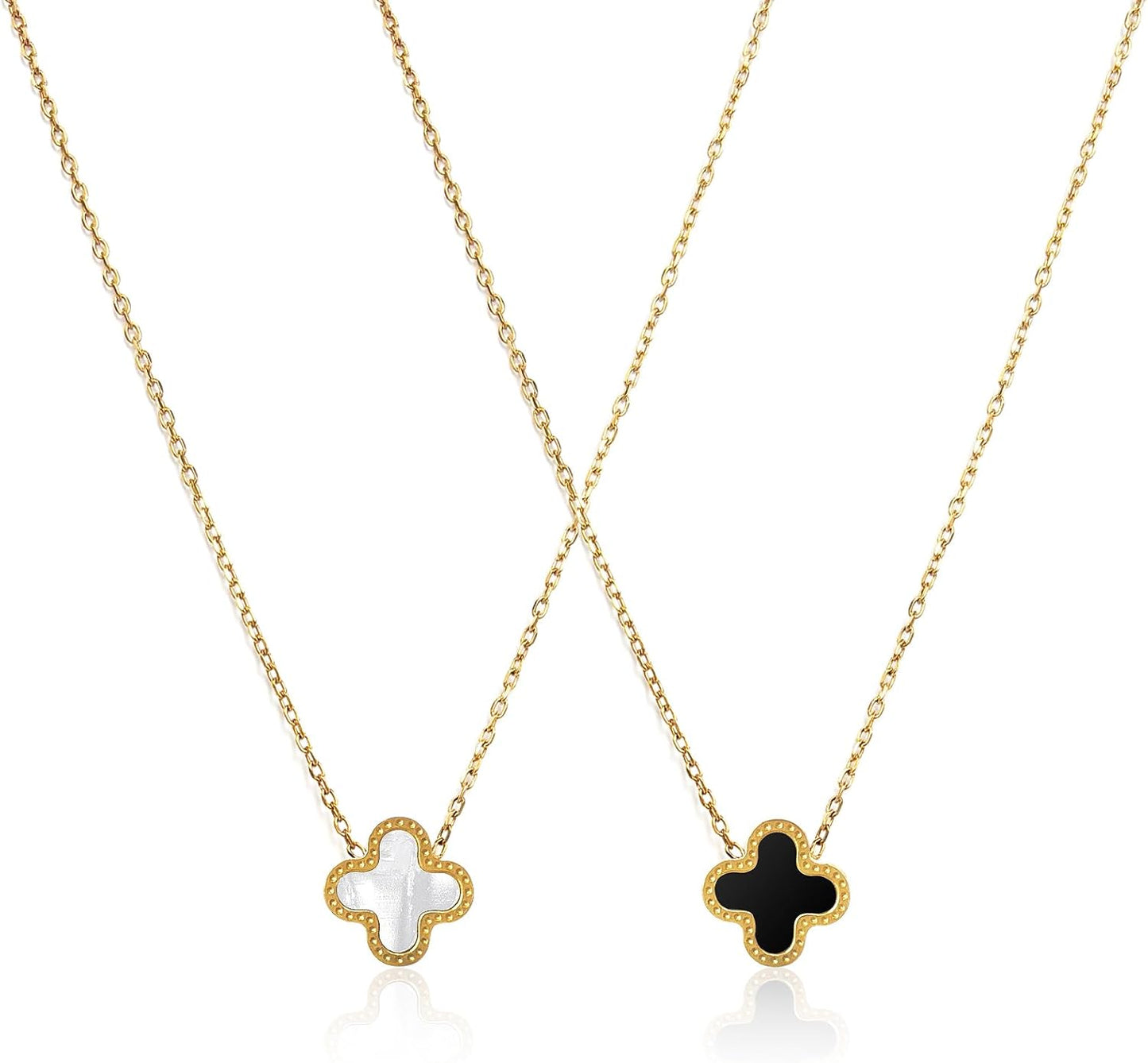 NAWU 18K Gold Clover Pendant Necklace for Women Lucky Four Leaf Clover Necklace Set Fashion Jewelry Gifts for Women