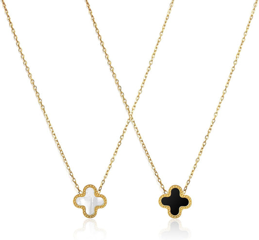 NAWU 18K Gold Clover Pendant Necklace for Women Lucky Four Leaf Clover Necklace Set Fashion Jewelry Gifts for Women