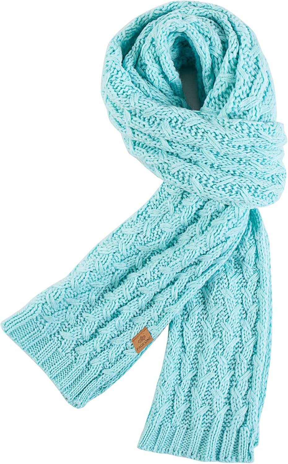 PAGE ONE Women'S Ribbed Knit Scarf Winter Warm Long Big Wrap Cashmere Wool Thick Large Chunky Scarf for Women