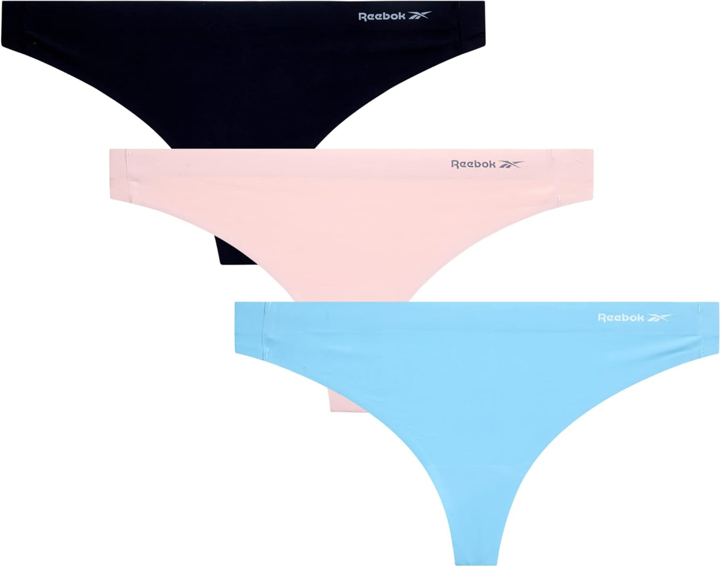 Reebok women's thong collection showing all three pack colors