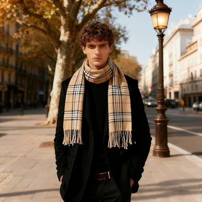 Vimate Plaid Scarf for Men Women Super Soft Classic Tartan Checkered Neck Scarves