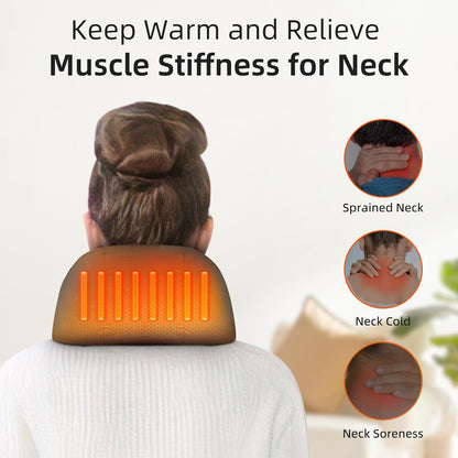 Heated Scarf Electric Heating Warmer with 5000Mah Rechargeable Battery for Women Men, Heating Pad with Hidden Hooded