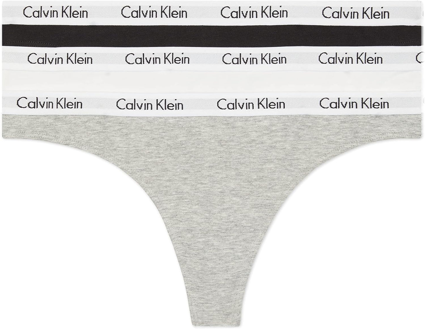 Calvin Klein Carousel logo cotton stretch thong black