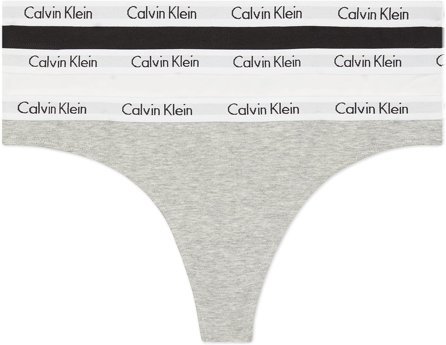 Calvin Klein Carousel logo cotton stretch thong black