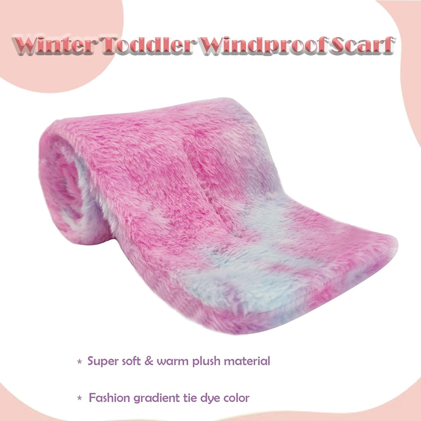 Kids Toddler Scarf Winter Rainbow Scarf Gradient Cross Tie Collar Fluffy Fur Plush Scarves Neck Warmer for Girls Boys