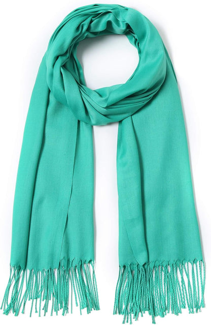 Cindy & Wendy Pashmina Shawls and Wraps Large Scarfs for Women Wedding Party Bridal Long Fashion Solid Shawl Wrap Fringes