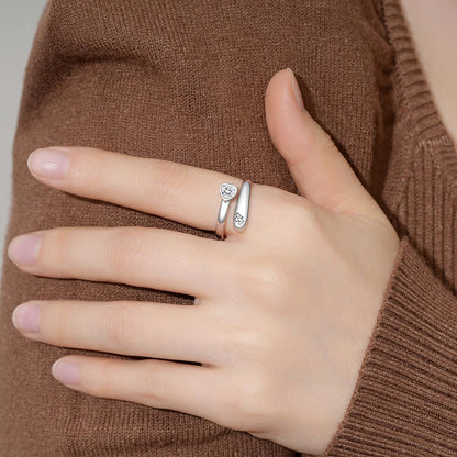 925 Sterling Silver Just Breathe Ring for Women Adjustable Heart Ring Personality Inspirational Jewelry Gifts