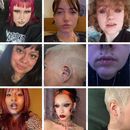 ZS 16G/18G Spike Cartilage Tragus Helix Piercing, Stainless Steel Spike Stud Earrings Internal Thread Curved Barbell Nose Bridge Rings Snake Bite Piercing Jewelry for Women Men